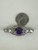 Antique Art Nouveau Amethyst Leaf Bar Brooch/Pin
