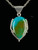 Vintage Sterling Handmade Navajo Green Blue Royston Turquoise Pendant Necklace