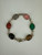 Vintage GF Multi Gemstone Scarab Carved Link Bracelet 7.75”