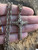 Vintage Sterling Silver Garnet Marcasite Gothic Cross Pendant Necklace 24”