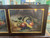 Antique 19th Century Chromolithograph Triptych Fruit Still Life, OOAK Wood Frame