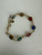 Vintage 12k Gold Filled Cute Multi Gemstone Carved Scarab Bracelet 7”