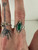 Vintage Sterling Silver Malachite Marcasite Navette Ring Sz 8