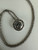 Vintage Sterling Silver Dainty CZ Circle Pendant Necklace 18.5”
