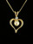 Vintage 12k GF CZ Pearl Heart Dainty Pendant Necklace 18”