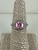 Vintage Art Deco Style Sterling Pink CZ Ring 7.25