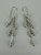 Vintage Sterling Silver Ball Bead Wire Dangle/Drop Earrings