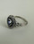 Antique Art Deco 14k White Gold Sapphire Pave Diamond Ring 7.75