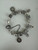 Vintage Sterling Silver Pandora Initial Love 14 Charm Bracelet 60.6g 7.5”