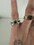 Vintage Sterling Silver Garnet Trilogy Ring 6.75