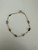 Vintage 14k Gold Multi Gemstone Figaro Chain Station Link Bracelet 7.5"