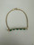 Vintage 14k Gold Emerald Diamond Dainty Bar Chain Bracelet 7.25"