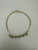 Vintage 14k Gold Emerald Diamond Dainty Bar Chain Bracelet 7.25"