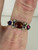 Vintage Sterling Silver Amber Amethyst Trilogy Ring 7.5