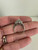 Vintage MCM 14k White Gold Double Halo Diamond Ring 7
