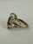 Vintage Sterling GP Artistic Handmade Natural Teardrop Chrysoprase Ring 3.75
