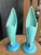 Vintage MCM Van Briggle Pottery “Bird of Paradise” Teal Sculptural Vases Pair 8"
