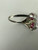 Antique Art Deco 18k White Gold Double Hexagon Cut Ruby Filigree Ring 7.5