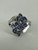 Vintage Sterling Silver Tanzanite Cluster Cocktail Ring 6.75