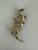 Vintage Sterling Gold Vermeil Garnet Tulip Brooch/Pin