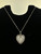 Vintage Sterling Miraculous Mary MOP Marcasite Heart Pendant Necklace 16”