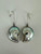 Vintage Sterling Silver Natural Nautilus MOP Shell Earrings 2.25"