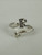 Vintage Sterling Silver P Initial Heart Bypass Ring 6
