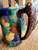 Vintage Majolica Style Art Pottery Pitcher Multicolor Mottled Glaze 4 1/4”