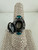 Vintage Sterling Silver Taxco Mexico Large Turquoise Nature Adjust Poison Ring 7