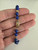 Vintage Art Deco Style 14k Gold Lapis Lazuli Bead Bracelet 7.5”