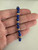 Vintage Art Deco Style 14k Gold Lapis Lazuli Bead Bracelet 7.5”