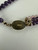 Vintage Sterling GP Amethyst Rose Quartz Leaf Bead Triple Strand Necklace 28”