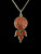 Vintage Sterling Silver Bali Red Coral Mosaic Pendant Necklace 18”