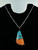 Vintage Sterling Silver Turquoise Inlay Spiny Oyster Shell Pendant Necklace 18"