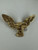 Vintage Sterling Silver Gilt American Eagle Crystal Brooch/Pin 2.25”
