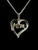 Vintage Sterling Silver Two Tone Heart Mom Pendant Necklace 18”