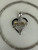 Vintage Sterling Silver Two Tone Heart Mom Pendant Necklace 18”