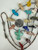 Vintage Sterling Zuni Fetish Multicolor Carved Bird Bear Animal Bead Necklace
