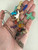 Vintage Sterling Zuni Fetish Multicolor Carved Bird Bear Animal Bead Necklace