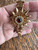 Vintage Coro Atomic Starburst Bracelet  Gold Plated 7 5/8" Pink Rhinestones 1946