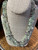 Vintage  Woven Thick Fluorite Green Purple Bib Lattice Chip Necklace 20" Pretty!