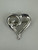 Vintage MCM Sterling Silver Swirl Heart Brooch/Pin