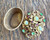 Vintage Florenza Victorian Revival Gold Plated Ring Box Trinket box Pink Green