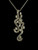 Vintage Sterling Silver CZ Flowing Curvy Ribbon Style Pendant Necklace 18”