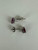 Vintage Sterling Silver Oval Natural Ruby Stud Earrings