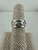 Vintage Sterling Silver Wide Band Cubic Zirconia Trilogy Ring Sz 5.5