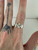 Vintage MCM Sterling Silver Oval CZ Trilogy Ring 7.5