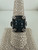 Vintage Sterling Silver Judith Ripka Pave Blue Diamond Square Cocktail Ring 7.5