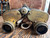 Vintage Optica 3x Opera Glasses Binoculars w/ Leather Case Mirror