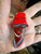 Antique Art Deco Bakelite Tested Lady  w Red Hat   3" H x 1.5" W